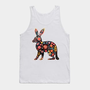 Abstract Floral Rabbit Silhouette Tank Top